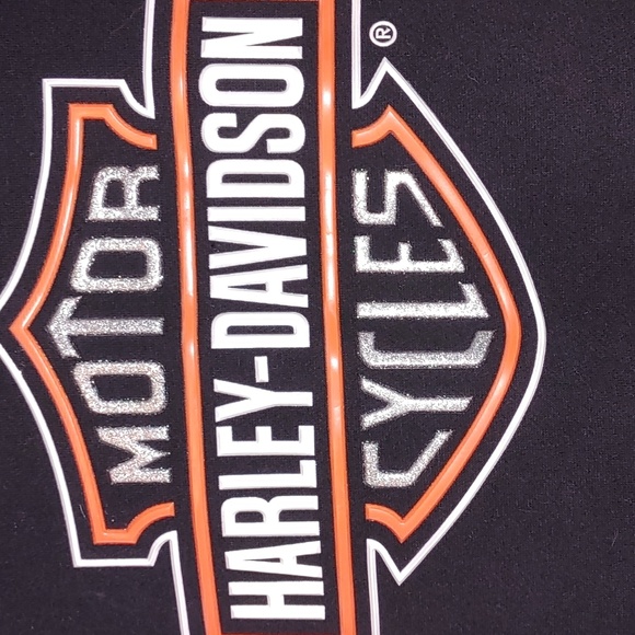 Harley-Davidson Black and Orange Logo Hoodie Size XL NWOT Unisex Bikercore Hood - Picture 4 of 6